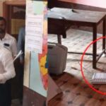 ईव्हीएम मशिनवर एक घाव घालून त्याने केले दोन तुकडे, पोलिसांनी घेतले ताब्यात आणि कारण आले समोर … !!